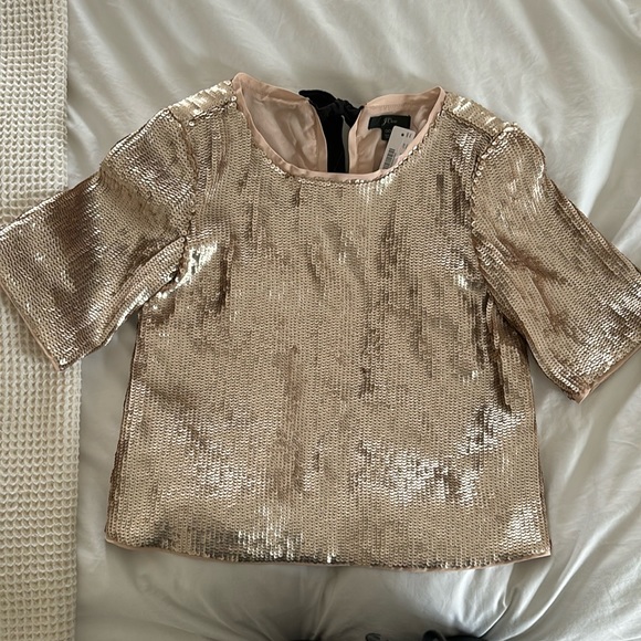 J.Crew sequined top with ribbons P00 - Picture 2 of 7